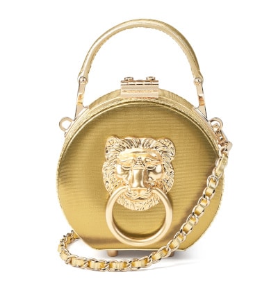 Aspinal of London Micro Gold Hat Box Bag 