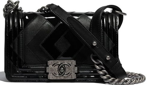 Black & Ruthenium-Finish Metal Chanel Boy Bag