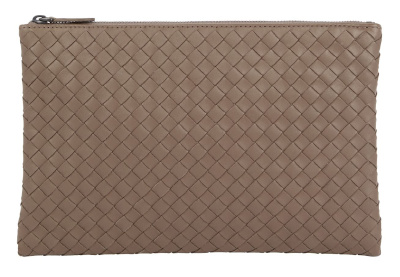 Bottega Veneta Leather Intrecciato Pouch Bag