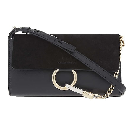 Faye Leather and Suede Clutch - Chloe