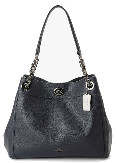 COACH Turnlock Edie Leather Shoulder Bag