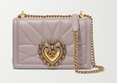 DOLCE & GABBANA Devotion Embellished Quilted Leather Shoulder Bag 