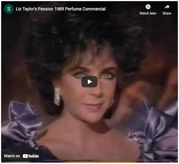 Elizabeth Taylor perfume promo official on youtube