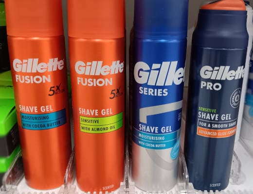 Gillette shaving gels in-store
