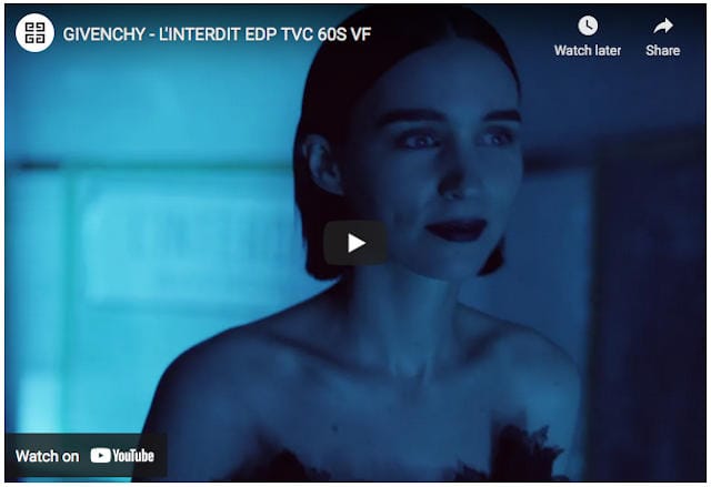 Givenchy L’Interdit Official Promo video on youtube.