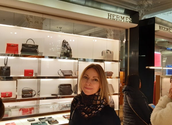 Ingrid at Hermès in Harrods