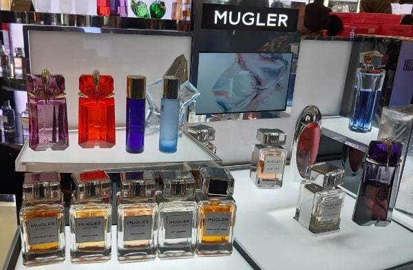 Harrods had lots of Mugler Perfumes To Experience