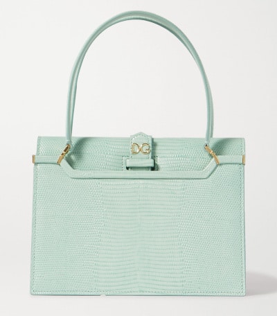 DOLCE & GABBANA Ingrid Lizard-Effect Leather Tote 