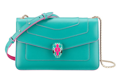 Serpenti Forever Turquoise Shoulder Bag 