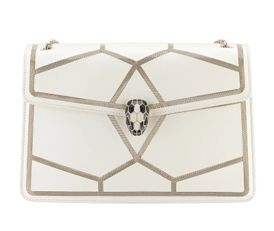 Serpenti Forever White Shoulder Bag