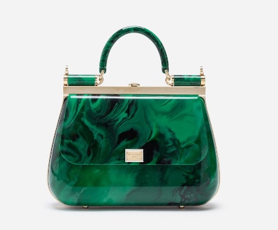 DOLCE & GABBANA Malachite Sint Glass Box Bag 