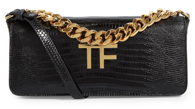 TOM FORD Small Lizard Baguette Clutch Bag