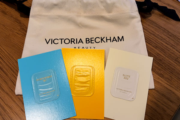 Victoria Beckham perfume samples and bag