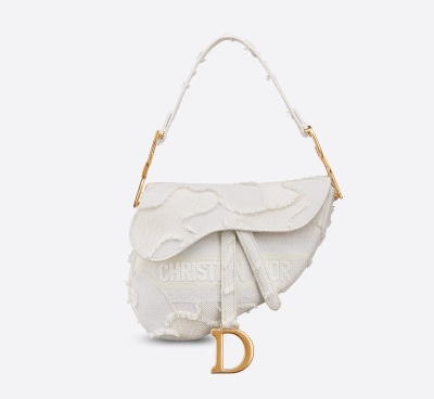 Camouflage Embroidered Canvas Dior Saddle Bag