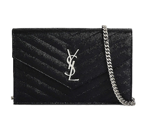 Monogram Leather Chain Wallet - YSL