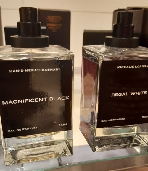 Zara niche fragrances Magnificent Black and Regal White.
